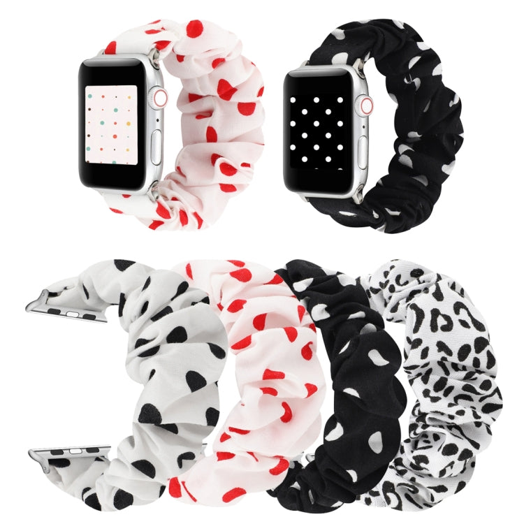 Stoff + Edelstahl Haarring-Armband, Für Apple Watch Series 7 41mm / 6 & SE & 5 & 4 40mm / 3 & 2 & 1 38mm, Für Apple Watch Series 7 45mm / 6 & SE & 5 & 4 44mm / 3 & 2 & 1 42mm, Für Apple Watch Series 8&7 41mm / SE 2&6&SE&5&4 40mm / 3&2&1 38mm