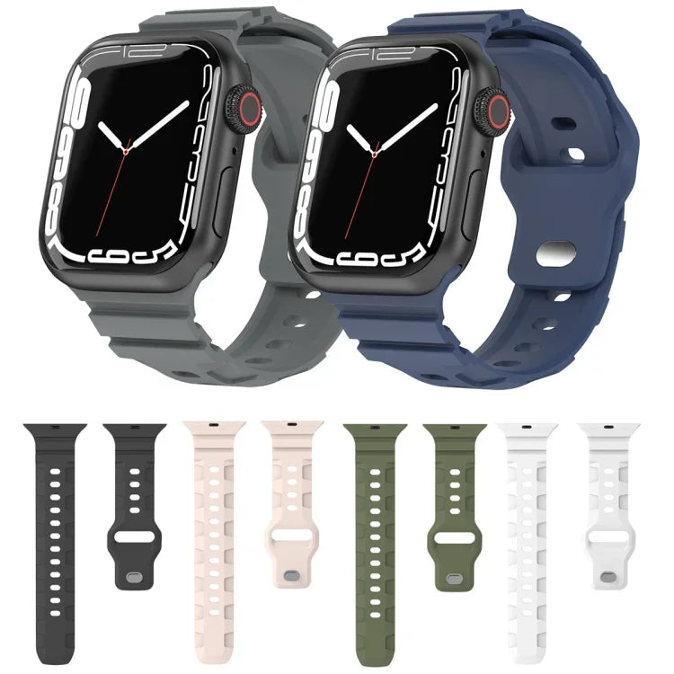 Sportliches Silikon-Uhrenarmband, für Apple Watch Series 8 &amp; 7 (41 mm) und Apple Watch Series 8 &amp; 7 (45 mm)