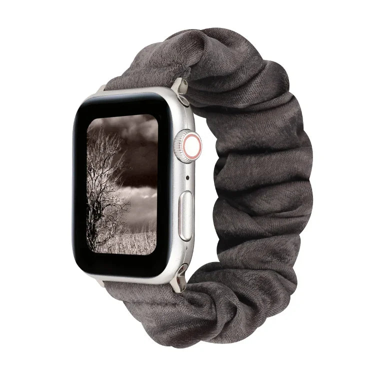 Stoff- und Edelstahl-Haarreifarmband, passend für Apple Watch Series 7 (41 mm), 6, SE, 5, 4 (40 mm), 3, 2, 1 (38 mm), 7 (45 mm), 6, SE, 5, 4 (44 mm), 3, 2, 1 (42 mm), 8, 7 (41 mm), SE 2, 6, SE, 5, 4 (40 mm), 3, 2, 1 (38 mm)...