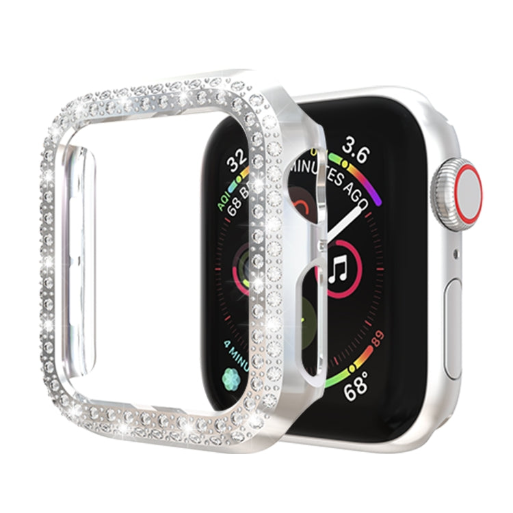 Schutzhülle mit doppelreihigen Diamanten, für Apple Watch Series 6 / 5 / 4 / SE 2025 / 2023 / 2022 40mm, für Apple Watch Series 3 & 2 & 1 42mm