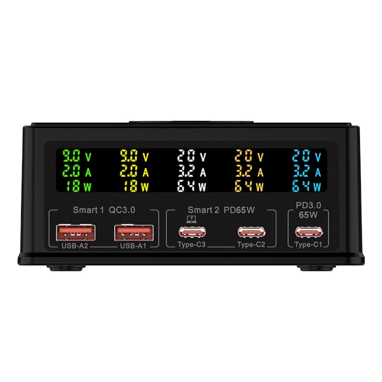868H 6 in 1 160W 3 PD Typ-C + 2 QC3.0 USB Ports Mehrfachanschluss Ladegerät, 868H