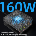 868H 6 in 1 160W 3 PD Typ-C + 2 QC3.0 USB Ports Mehrfachanschluss Ladegerät, 868H
