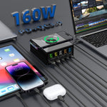 868H 6 in 1 160W 3 PD Typ-C + 2 QC3.0 USB Ports Mehrfachanschluss Ladegerät, 868H