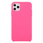 For iPhone 11 Solid Color Solid Silicone  Shockproof Case (Hibiscus Pink), For iPhone 11 Pro