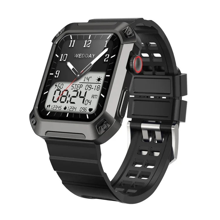 Rogbid Tank S2 Smartwatch mit 1,83 Zoll IPS-Bildschirm, unterstützt Bluetooth-Anrufe, Blutdruckmessung und Schlafüberwachung, Modell S2 (Schwarz)
