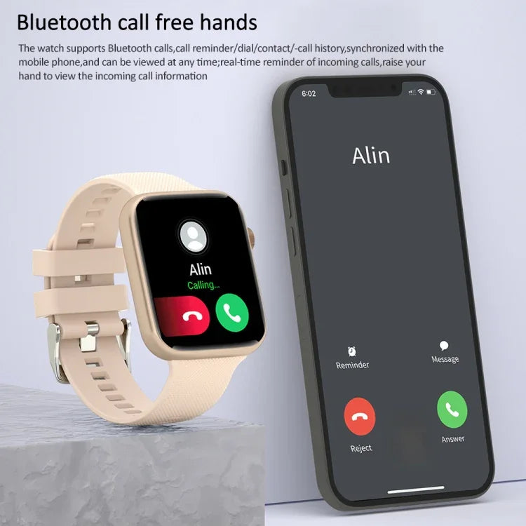 HT15 Smartwatch mit 1,85 Zoll Silikonarmband, IP67 wasserdicht, unterstützt Bluetooth-Anrufe und Schlafüberwachung