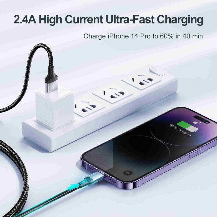 JOYROOM S-UL012A10 Extraordinary Serie 2.4A USB-A zu 8 Pin Schnelllade-Datenkabel, 20W 8 Pin, 1,2m, 20W 8 Pin, 2m, 20W 8 Pin, 3m
