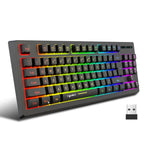HXSJ L100 87 Tasten RGB Hintergrundbeleuchtete Folien-2.4G-Funk-Tastatur