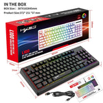 HXSJ L100 87 Tasten RGB Hintergrundbeleuchtete Folien-2.4G-Funk-Tastatur