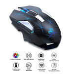HXSJ T300 7 Tasten 2400DPI 2.4G Bunte leuchtende kabellose Maus, T300 Schwarz, T300 Weiß