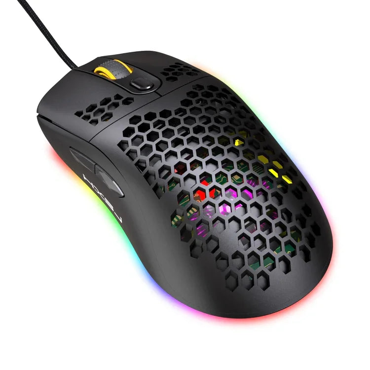 HXSJ X600 6 Tasten RGB leuchtende Makro-Programmierbare Kabelgebundene Gaming-Maus, X600