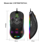 HXSJ X600 6 Tasten RGB leuchtende Makro-Programmierbare Kabelgebundene Gaming-Maus, X600