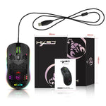HXSJ X600 6 Tasten RGB leuchtende Makro-Programmierbare Kabelgebundene Gaming-Maus, X600