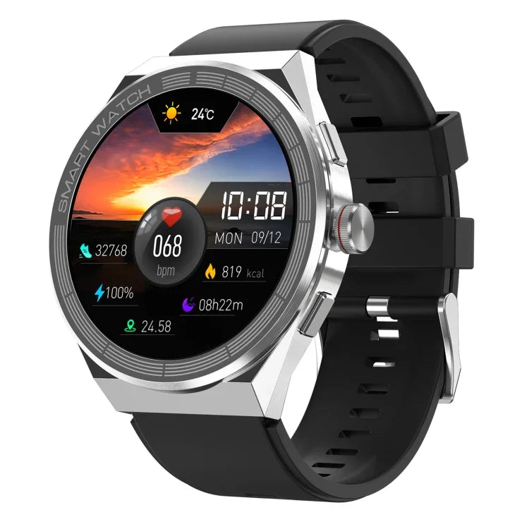 BM01 1,45 Zoll Silikonarmband IP68 wasserdichte Smartwatch unterstützt Bluetooth-Anrufe / NFC, Silikonarmband (Silber), Silikonarmband (Schwarz)