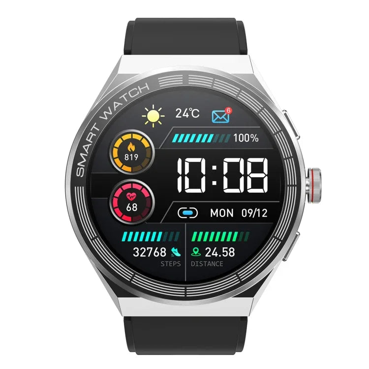 BM01 1,45 Zoll Silikonarmband IP68 wasserdichte Smartwatch unterstützt Bluetooth-Anrufe / NFC, Silikonarmband (Silber), Silikonarmband (Schwarz)