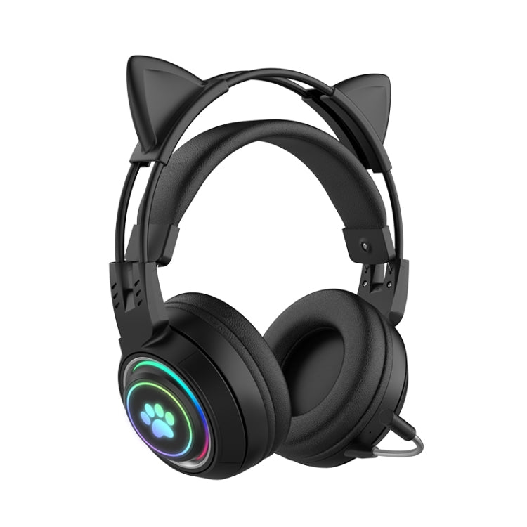 T25 RGB Stereo Katzenohren Bluetooth Kabellose Kopfhörer mit Abnehmbarem Mikrofon
