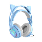 T25 RGB Stereo Katzenohren Bluetooth Kabellose Kopfhörer mit Abnehmbarem Mikrofon