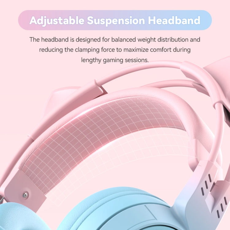 T25 RGB Stereo Katzenohren Bluetooth Kabellose Kopfhörer mit Abnehmbarem Mikrofon