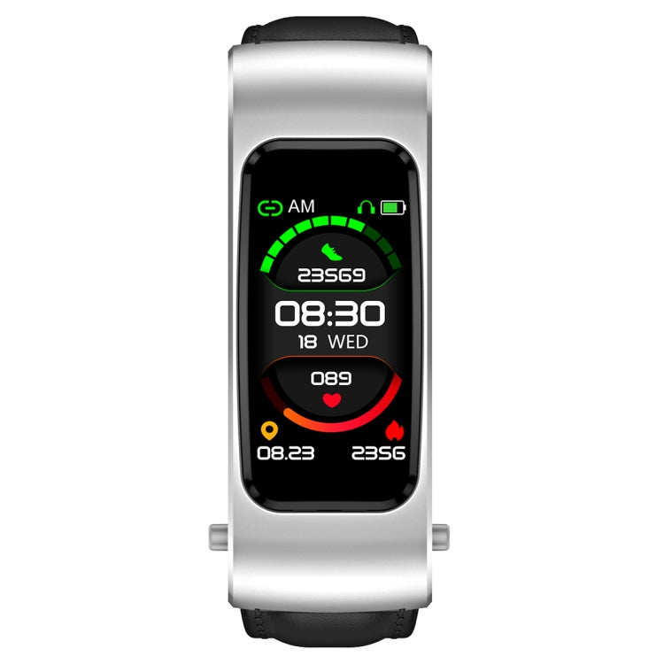 K60 1,08 Zoll Ohrhörer mit abnehmbarem Lederarmband, wasserdicht, für Smartwatch, unterstützt Bluetooth-Anrufe, Lederarmband (Schwarz/Silber), Lederarmband (Braun), Lederarmband (Schwarz), Lederarmband (Braun/Silber)