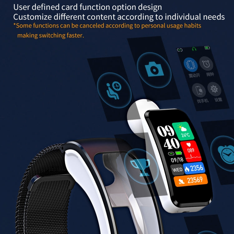 K60 1,08 Zoll Ohrhörer mit abnehmbarem Lederarmband, wasserdicht, für Smartwatch, unterstützt Bluetooth-Anrufe, Lederarmband (Schwarz/Silber), Lederarmband (Braun), Lederarmband (Schwarz), Lederarmband (Braun/Silber)