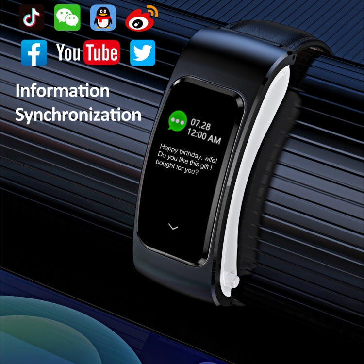 K60 1,08 Zoll Ohrhörer mit abnehmbarem Lederarmband, wasserdicht, für Smartwatch, unterstützt Bluetooth-Anrufe, Lederarmband (Schwarz/Silber), Lederarmband (Braun), Lederarmband (Schwarz), Lederarmband (Braun/Silber)