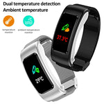 K60 1,08 Zoll Ohrhörer mit abnehmbarem Lederarmband, wasserdicht, für Smartwatch, unterstützt Bluetooth-Anrufe, Lederarmband (Schwarz/Silber), Lederarmband (Braun), Lederarmband (Schwarz), Lederarmband (Braun/Silber)