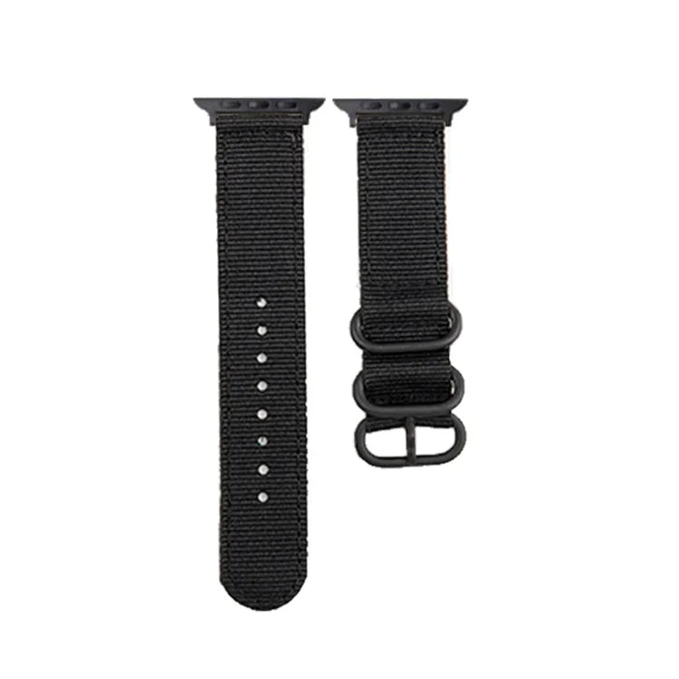 Schwarzes Canvas-Armband mit Dornschließe, für Apple Watch Series 8 &amp; 7 (41 mm) und Apple Watch Series 8 &amp; 7 (45 mm)