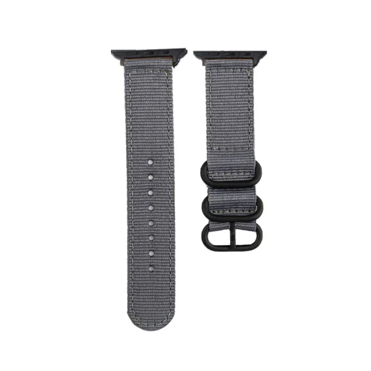 Schwarzes Canvas-Armband mit Dornschließe, für Apple Watch Series 8 &amp; 7 (41 mm) und Apple Watch Series 8 &amp; 7 (45 mm)