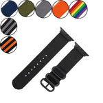 Schwarzes Canvas-Armband mit Dornschließe, für Apple Watch Series 8 &amp; 7 (41 mm) und Apple Watch Series 8 &amp; 7 (45 mm)