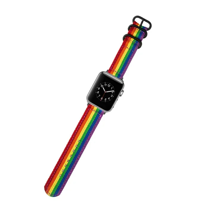 Schwarzes Canvas-Armband mit Dornschließe, für Apple Watch Series 8 &amp; 7 (41 mm) und Apple Watch Series 8 &amp; 7 (45 mm)
