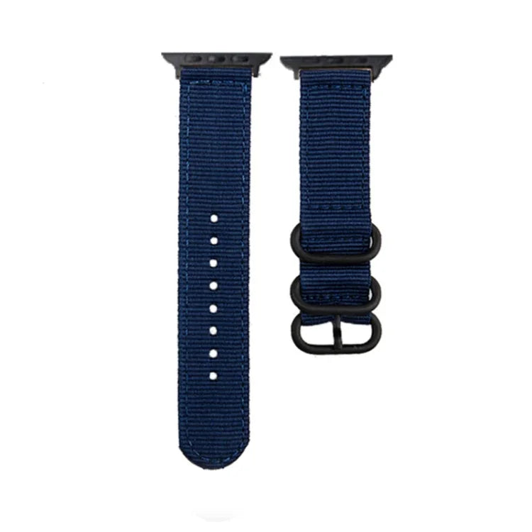 Schwarzes Canvas-Armband mit Dornschließe, für Apple Watch Series 8 &amp; 7 (41 mm) und Apple Watch Series 8 &amp; 7 (45 mm)