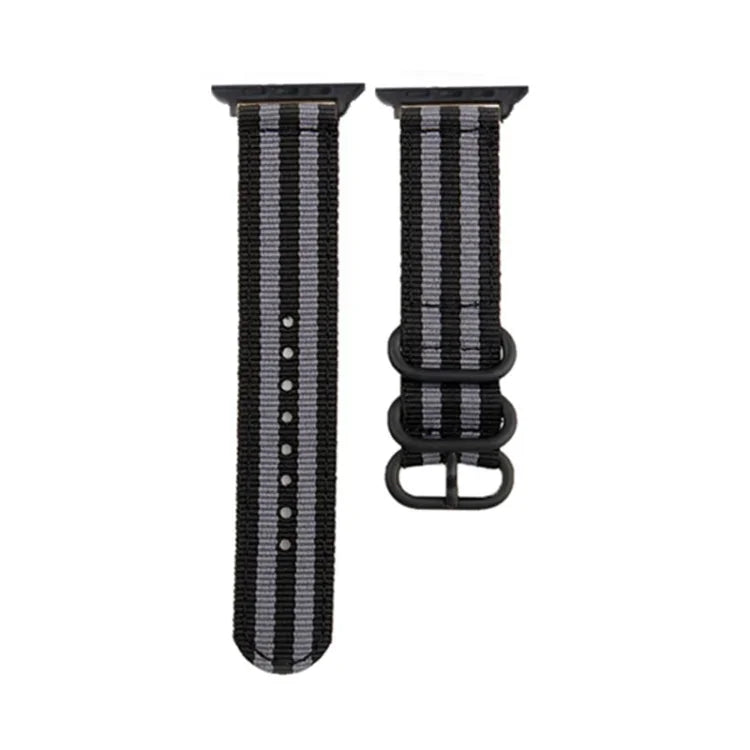 Schwarzes Canvas-Armband mit Dornschließe, für Apple Watch Series 8 &amp; 7 (41 mm) und Apple Watch Series 8 &amp; 7 (45 mm)
