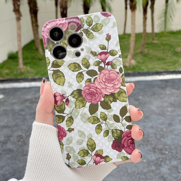 Water Sticker Flower Pattern PC Phone Case, For iPhone 14 Pro Max, For iPhone 14 Pro, For iPhone 14, For iPhone 14 Plus