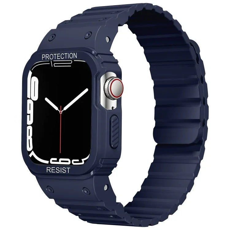 Silikonarmband mit integriertem Rahmen, für Apple Watch Series 8 &amp; 7 (41 mm), SE 2 &amp; 6, SE, 5 &amp; 4 (40 mm), Apple Watch Ultra (49 mm) und Apple Watch Series 8 &amp; 7 (45 mm), SE 2 &amp; 6, SE, 5 &amp; 4 (44 mm).