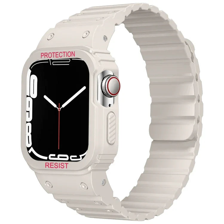 Silikonarmband mit integriertem Rahmen, für Apple Watch Series 8 &amp; 7 (41 mm), SE 2 &amp; 6, SE, 5 &amp; 4 (40 mm), Apple Watch Ultra (49 mm) und Apple Watch Series 8 &amp; 7 (45 mm), SE 2 &amp; 6, SE, 5 &amp; 4 (44 mm).
