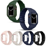 Silikonarmband mit integriertem Rahmen, für Apple Watch Series 8 &amp; 7 (41 mm), SE 2 &amp; 6, SE, 5 &amp; 4 (40 mm), Apple Watch Ultra (49 mm) und Apple Watch Series 8 &amp; 7 (45 mm), SE 2 &amp; 6, SE, 5 &amp; 4 (44 mm).