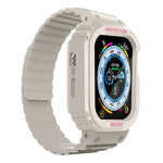 Silikonarmband mit integriertem Rahmen, für Apple Watch Series 8 &amp; 7 (41 mm), SE 2 &amp; 6, SE, 5 &amp; 4 (40 mm), Apple Watch Ultra (49 mm) und Apple Watch Series 8 &amp; 7 (45 mm), SE 2 &amp; 6, SE, 5 &amp; 4 (44 mm).