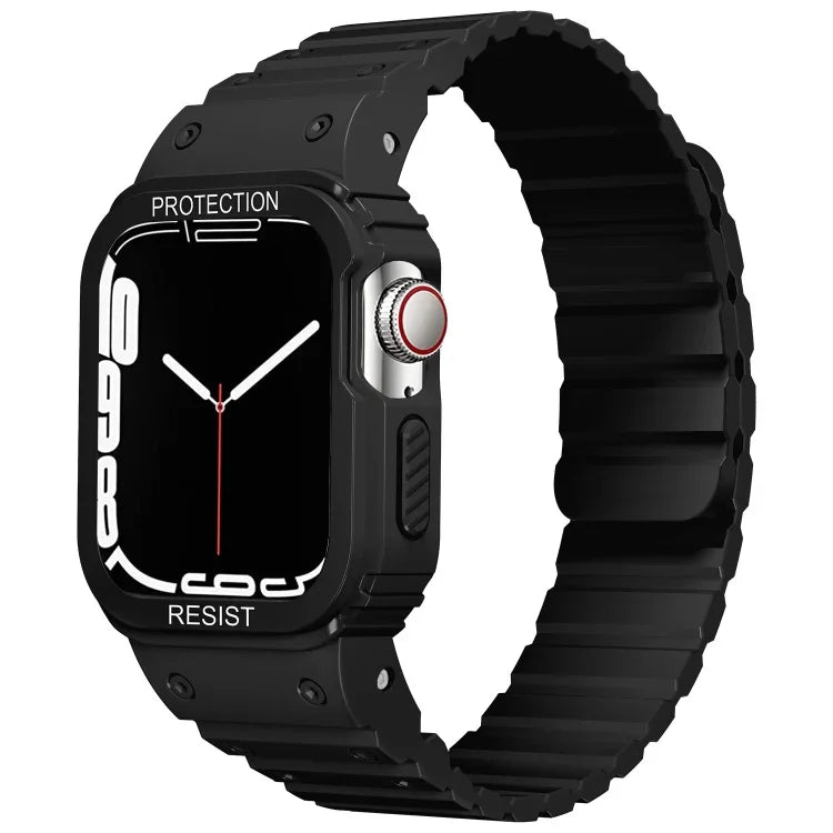 Silikonarmband mit integriertem Rahmen, für Apple Watch Series 8 &amp; 7 (41 mm), SE 2 &amp; 6, SE, 5 &amp; 4 (40 mm), Apple Watch Ultra (49 mm) und Apple Watch Series 8 &amp; 7 (45 mm), SE 2 &amp; 6, SE, 5 &amp; 4 (44 mm).