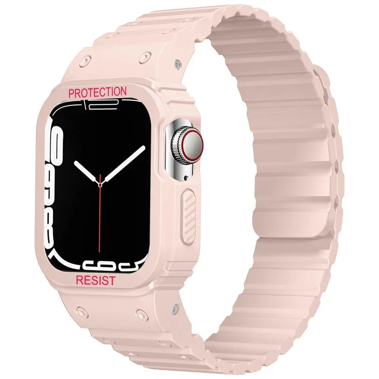Silikonarmband mit integriertem Rahmen, für Apple Watch Series 8 &amp; 7 (41 mm), SE 2 &amp; 6, SE, 5 &amp; 4 (40 mm), Apple Watch Ultra (49 mm) und Apple Watch Series 8 &amp; 7 (45 mm), SE 2 &amp; 6, SE, 5 &amp; 4 (44 mm).