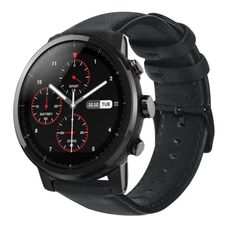 Oil Wax Genuine Leather Watch Band, For Amazfit GTR 47mm / Pace / Stratos, For Amazfit 2 Stratos, For Ticwatch Pro / E2 / S2, For Pebble Gen 1, For Pebble Time