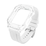 Kristallklares Polycarbonat-Gehäuse mit Silikonarmband, für Apple Watch Series 8 &amp; 7 (45 mm)
