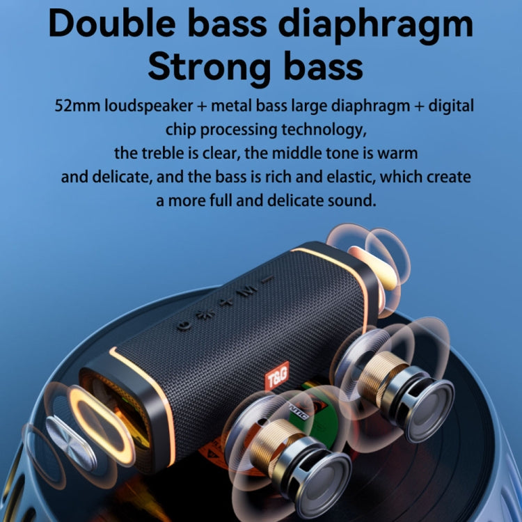 T&G TG375 Outdoor Tragbarer LED-Licht RGB Kabelloser Bluetooth Lautsprecher Subwoofer, TG375