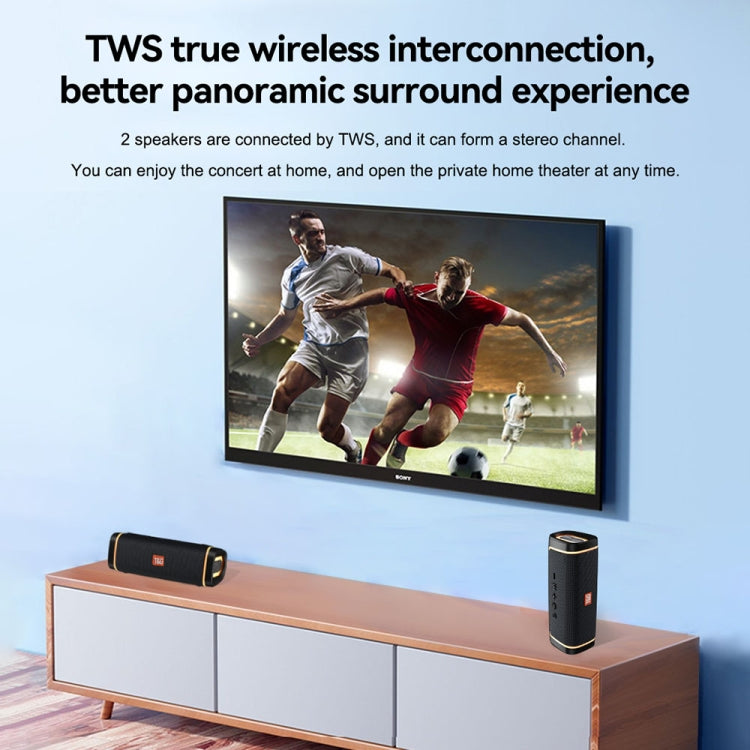 T&G TG375 Outdoor Tragbarer LED-Licht RGB Kabelloser Bluetooth Lautsprecher Subwoofer, TG375