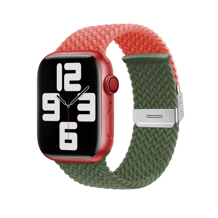Nylon Braided Stitching Buckle Watch Band, For Apple Watch Series 8&7 41mm, For Apple Watch Series 8&7 45mm