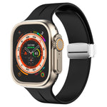 Magnetic Fold Clasp Silicone Watch Band, For Apple Watch Series 8&7 45mm, For Apple Watch Series 8&7 41mm