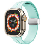 Magnetic Fold Clasp Silicone Watch Band, For Apple Watch Series 8&7 45mm, For Apple Watch Series 8&7 41mm