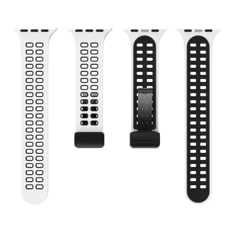 Silikonarmband mit Magnetverschluss und quadratischen Löchern, passend für Apple Watch Series 8 &amp; 7 (45 mm und 41 mm).