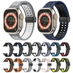Silikonarmband mit Magnetverschluss und quadratischen Löchern, passend für Apple Watch Series 8 &amp; 7 (45 mm und 41 mm).