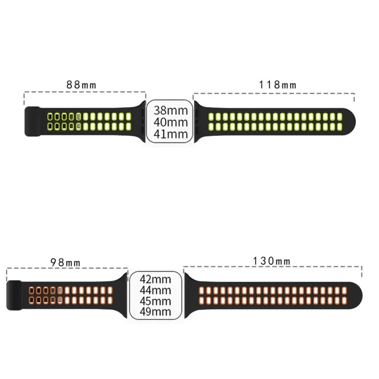 Silikonarmband mit Magnetverschluss und quadratischen Löchern, passend für Apple Watch Series 8 &amp; 7 (45 mm und 41 mm).