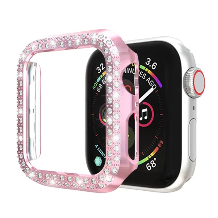 Schutzhülle aus Polycarbonat mit zweireihigem Diamantmuster, passend für Apple Watch Series 6 / 5 / 4 / SE 2025 / 2023 / 2022 (44 mm) und Apple Watch Series 3, 2 und 1 (38 mm).